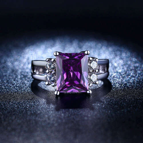 New Square Design Fashion Ring White Gold Filled size6;7;8 US