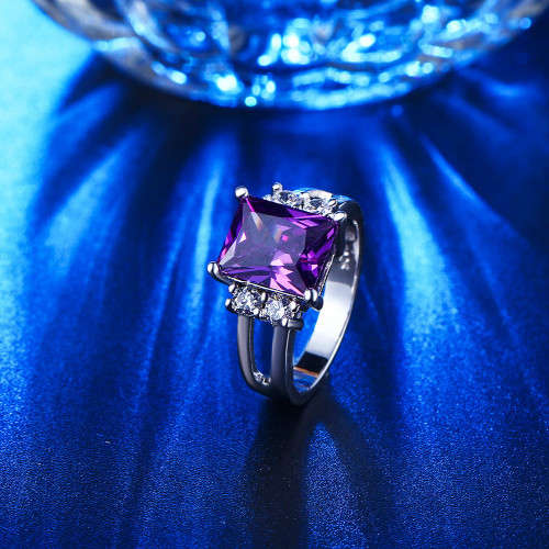 New Square Design Fashion Ring White Gold Filled size6;7;8 US