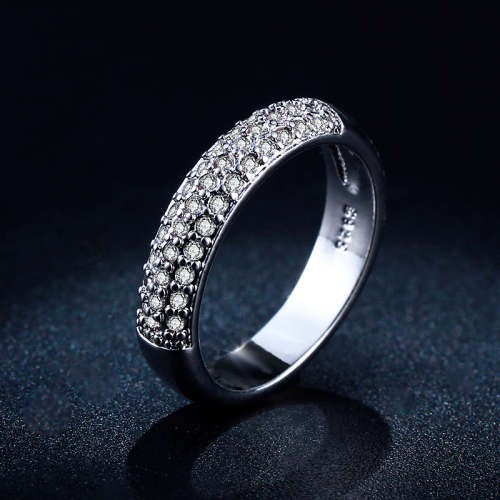 Vintage Simulated Diamond Ring white gold filled  Size 6 US