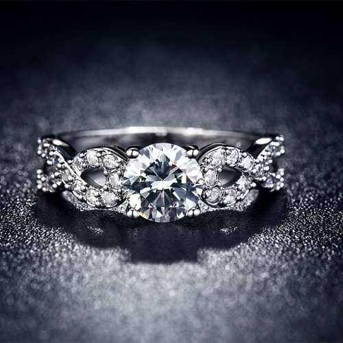 Double Infinity Stamped S925 Ring With Simulated Diamond Size 6;7 US