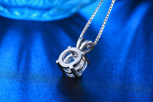 S925 Stamped Necklace With Simulated Diamond Pendant