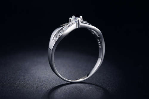 Stamped S925 Infinity ring with Simulated Diamond Size 6, 7 US