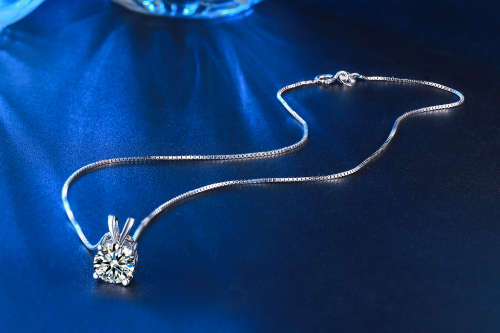 S925 Stamped Necklace With Simulated Diamond Pendant