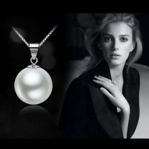 Real Freshwater White Pearl Pendant With Necklace