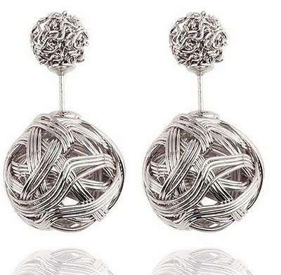Gorgeous Silver Ball Wire Earrings