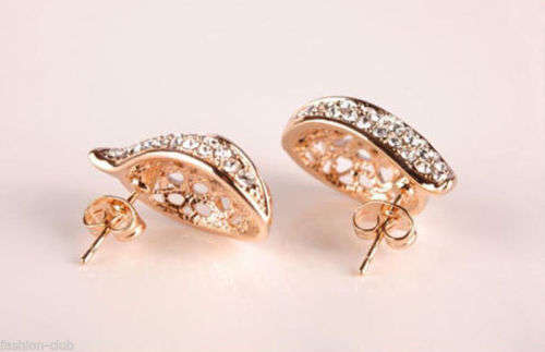 Exquisite Gold Teardrop  Earrings With Simulated Diamonds