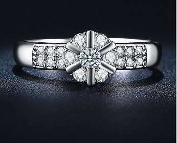 Gorgeous White Gold Filled Ring With 19 1.38ct Simulated Diamond Size 7 US