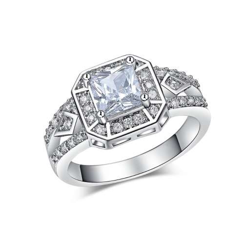 White Gold Filled Simulated Diamond Ring