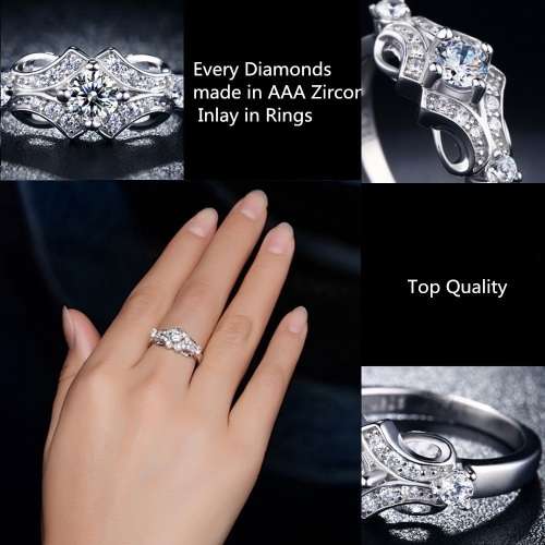 MARVELOUS! Ring With Hand Crafted Simulated Diamonds Size 6; 7; 8; 9 US