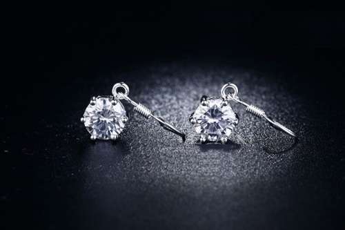 White Gold Filled Simulated Diamond Drop Earrings
