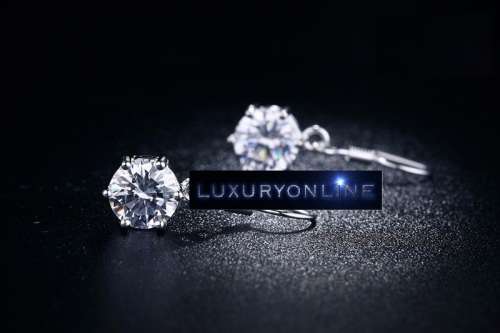 White Gold Filled Simulated Diamond Drop Earrings