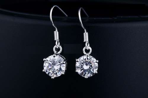 White Gold Filled Simulated Diamond Drop Earrings