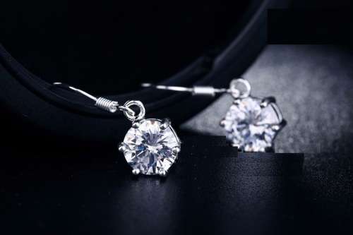 White Gold Filled Simulated Diamond Drop Earrings