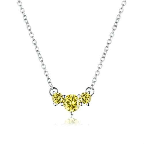 STUNNING! Necklace With Simulated Yellow Diamonds