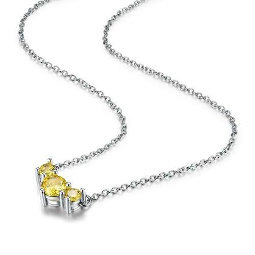 STUNNING! Necklace With Simulated Yellow Diamonds