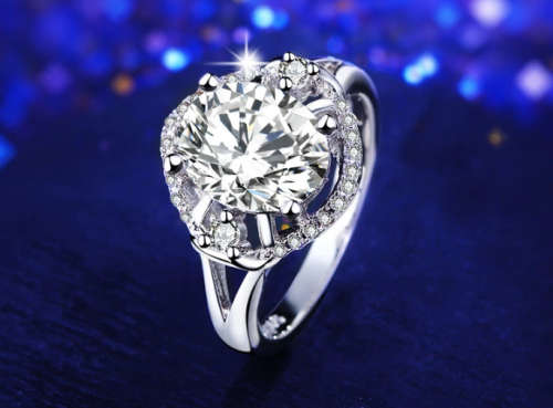 White Gold Filled Ring 25 Simulated Diamonds