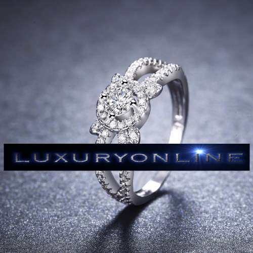 White Gold Filled Hand Crafted Simulated Diamond Ring