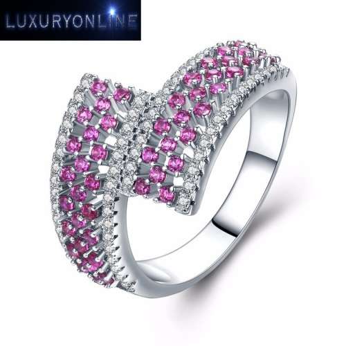 0,25ct Ring With Simulated White & Pink Diamonds