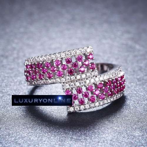 0,25ct Ring With Simulated White & Pink Diamonds