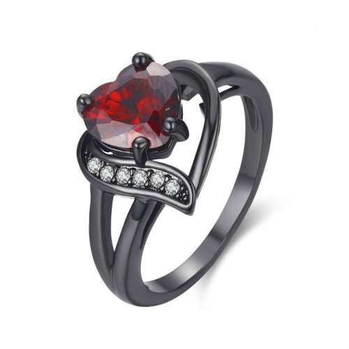 STUNNING! Black Gold Filled  Heart Shaped Ring Size 9 US
