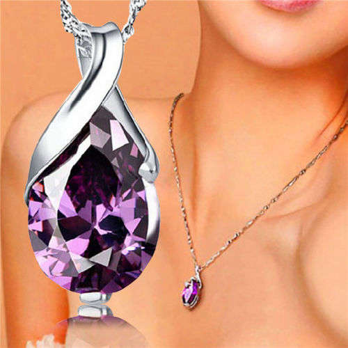 CAPTIVATING!  Simulated Amethyst Stone With Necklace