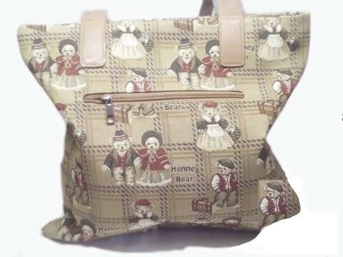 Henney Teddy Bear Design Women's Tapestry Shoulder Tote Bags by Loui Vani