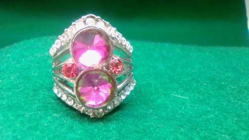 AMAZING! 1,25 Carat Simulated White And Pink Diamond Ring Size 9 US