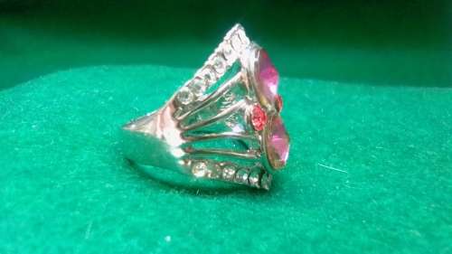 AMAZING! 1,25 Carat Simulated White And Pink Diamond Ring Size 9 US