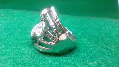 STUNNING! Ring With 3 1.75 Carrot  Simulated Diamonds Size 8 US