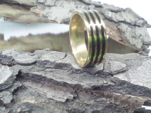 AWESOME! ! 8 mm Black & Gold 100% Titanium Ring Size 12 US