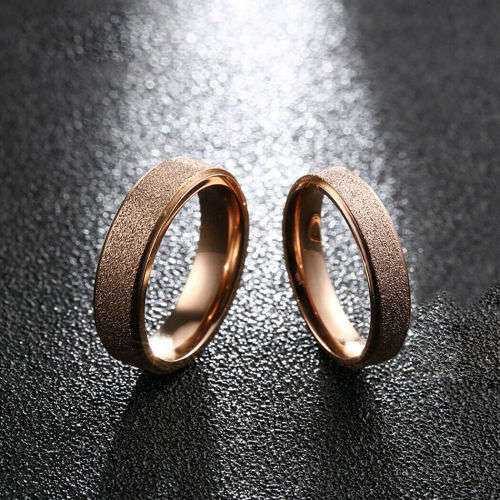 STUNNING! 4 mm Frosted Rose Gold Genuine Titanium Ring Size 12 US