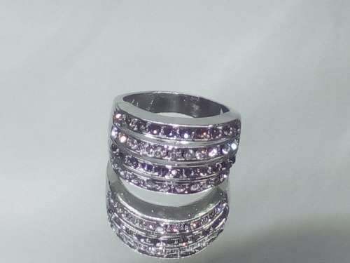 AMAZING! Ring With 1,75 Carat Simulated French Lilac And White Diamonds Size 8; 10 US