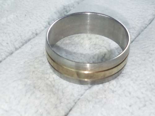 AWESOME! ! 8 mm Silver & Gold 100% Titanium Ring Size 10 US