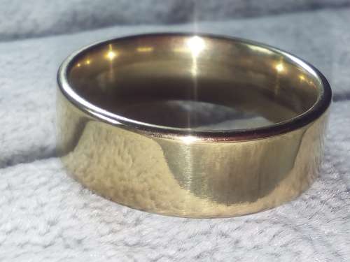 100% Pure Titanium Men's Ring (Gold) Size 11 US / V / 21
