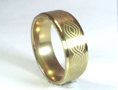 100% Pure Titanium Men's Ring Size 9 US (Gold)