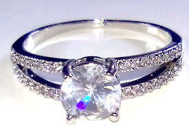 AMAZING! Ring With 1.75 Carat Simulated Diamonds Size 8 US