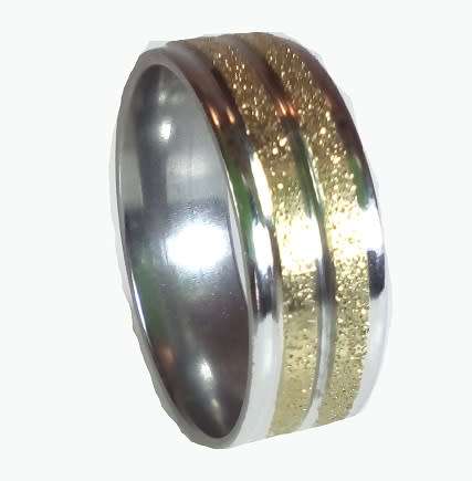 AWESOME! ! 8 mm Gold & Silver 100% Titanium Ring Size 12 US