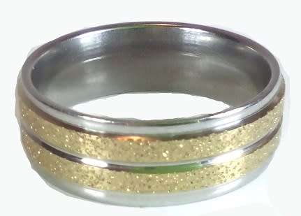 AWESOME! ! 8 mm Gold & Silver 100% Titanium Ring Size 12 US