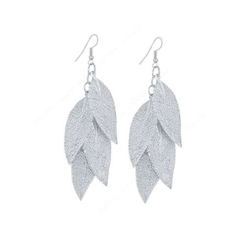 MAGNIFICENT! Hollow Metal 4-Leaf Drop Earrings **R 399** (SILVER)