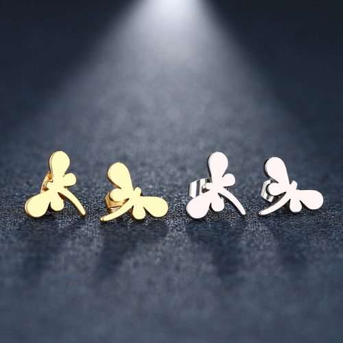 GORGEOUS!  100% Titanium Dragonfly Stud Earrings **R 279** (SILVER)