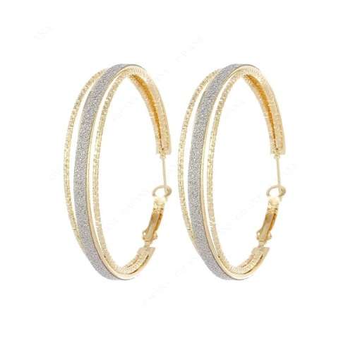 GORGEOUS! Frosted Hoop Earrings (GOLD) **R 399**