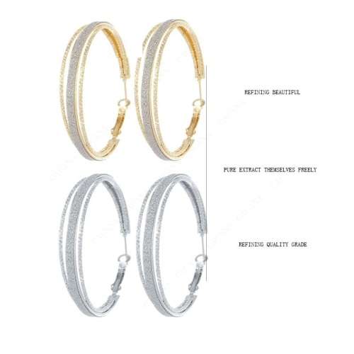 GORGEOUS! Frosted Hoop Earrings (GOLD) **R 399**