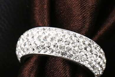 Titanium Ring With Simulated Pave Setting Diamonds Size 11 US