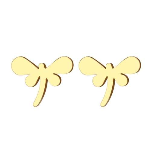 GORGEOUS!  100% Titanium Dragonfly Stud Earrings **R 279** (GOLD)