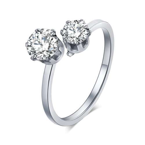 SPARKLING! 100% Titanium Princess Cut Ring With Simulated Diamonds (SILVER) Size 7; 8; 9; 10; 11 US