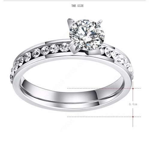 Retail price: R 2 399 Titanium 4 mm  Princess Cut Ring With Simulated Diamonds Size 7;8;9;10;11 US