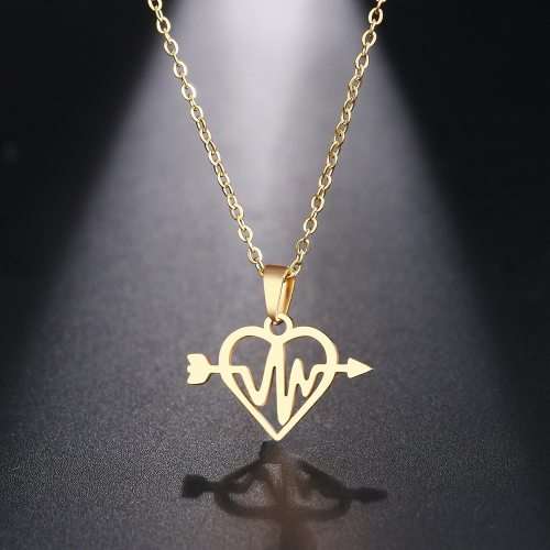 Titanium Heartbeat Heart Necklace **R 699** (GOLD) 45 cm