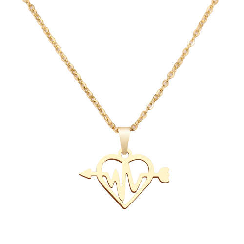 Titanium Heartbeat Heart Necklace **R 699** (GOLD) 45 cm