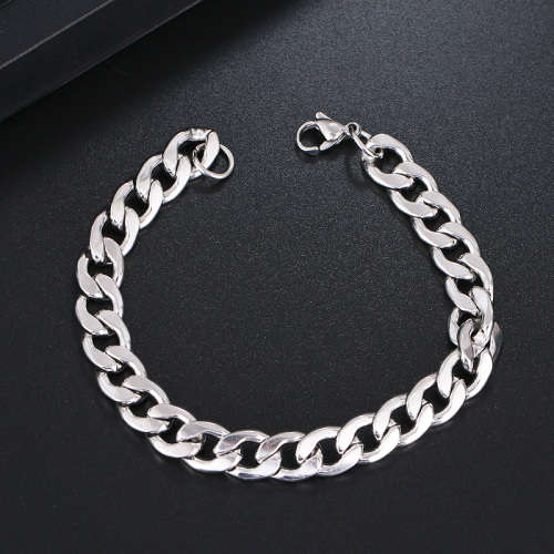 TITANIUM (NEVER FADE) Cuban Link Men's Bracelet 22 cm (SILVER ONLY)