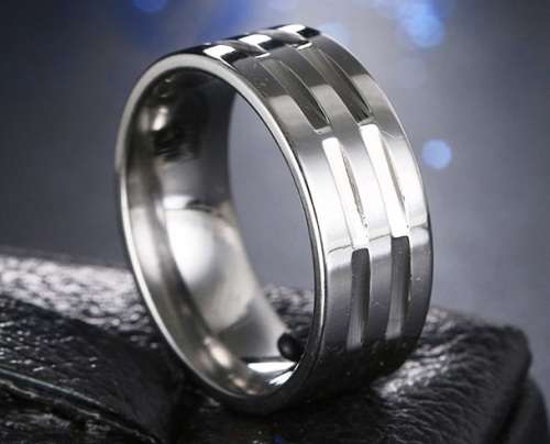 Titanium Ring 8 mm **R 999** Size 10; 11 US (SILVER)